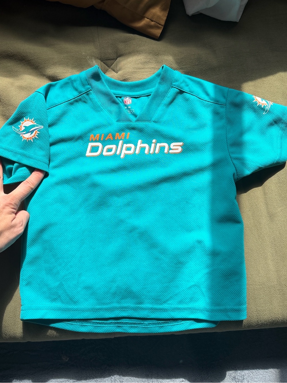Toddler Teal Short-Sleeve Miami Dolphins Jersey